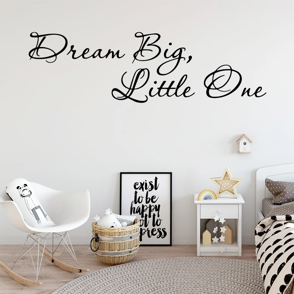 

Pretty Big Dream Phrase Wall Stickers Art Wallpaper For Baby Kids Rooms Decor Decals Mural Bedroom Wall Art Decal