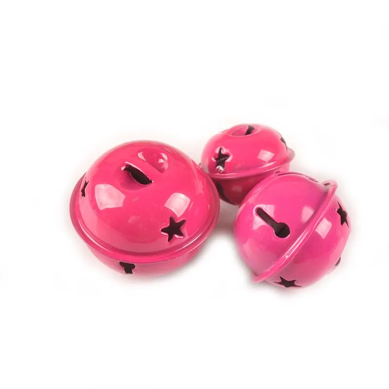 red rose 8 Colors Iron Jingle Bells For Christmas Craft Home Decoration Accessories Pendants Hanging DIY Christmas Tree ornaments C2678 - Цвет: red rose