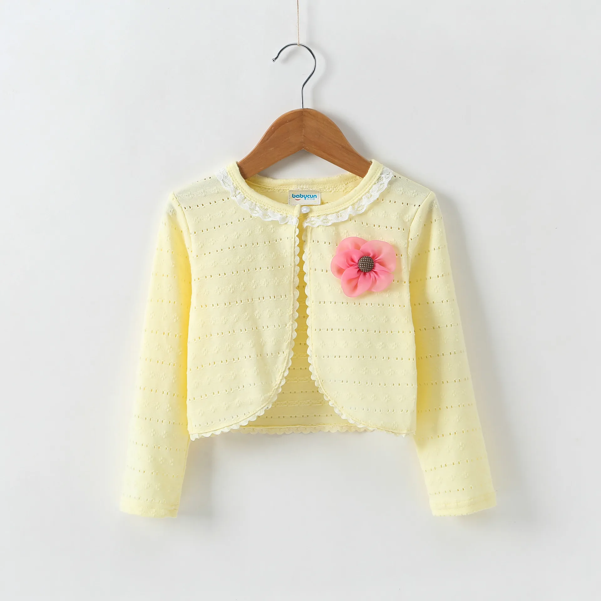 Для маленьких девочек s верхняя одежда кардиган хлопок розовая куртка для маленьких девочек для возраста от 1 и 2 лет одежда для малышей Детская одежда AKC165009 - Цвет: Цвет: желтый