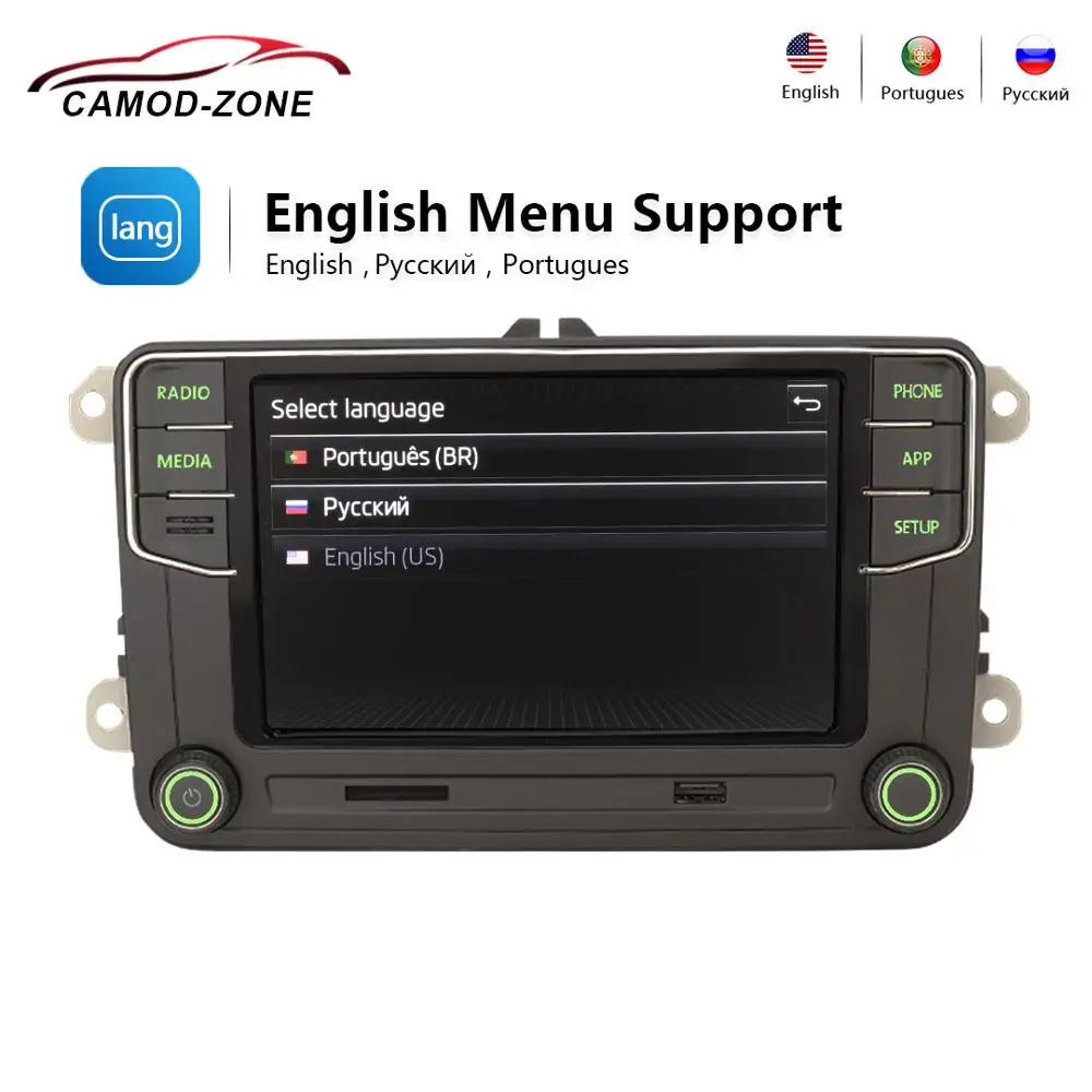 Green Light Noname RCD360 PRO Android Auto Carplay 2 din Green Menu MIB Car Radio New 6RD 035 187B For VW Volkswagen Skoda