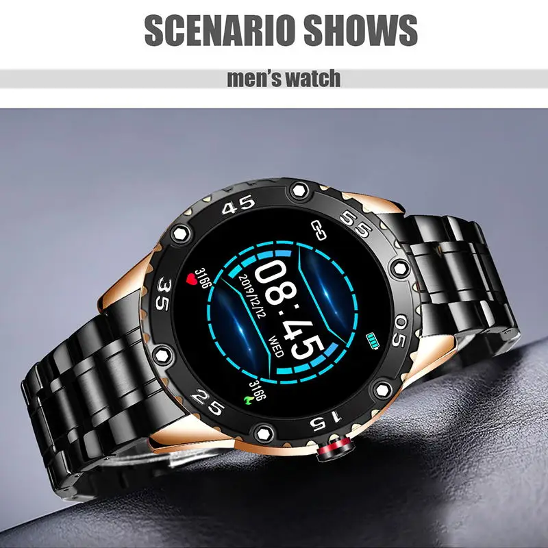 US $20.99 LIGE New Steel Belt Smart Watch Men For Android IOS Heart rate blood pressure call Information Sport smartwatch Fitness tracker