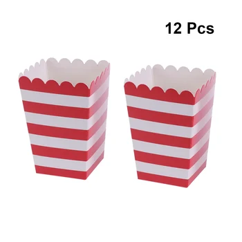 

12pcs Disposable Paper Popcorn Boxes Popcorn Box Party Supplies Snack Container Tableware For Birthday Party Baby Shower Wedding