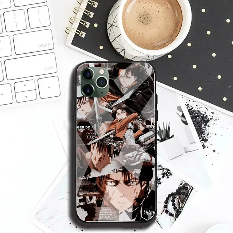 apple phone case Anime Tấn Công Titan Levi 'S Ackerman Ốp Lưng Điện Thoại Kính Cường Lực Cho iPhone 12 Max Mini 11 Pro XR XS MAX 8X7 6S 6 Plus SE 2020 pitaka case Cases For iPhone