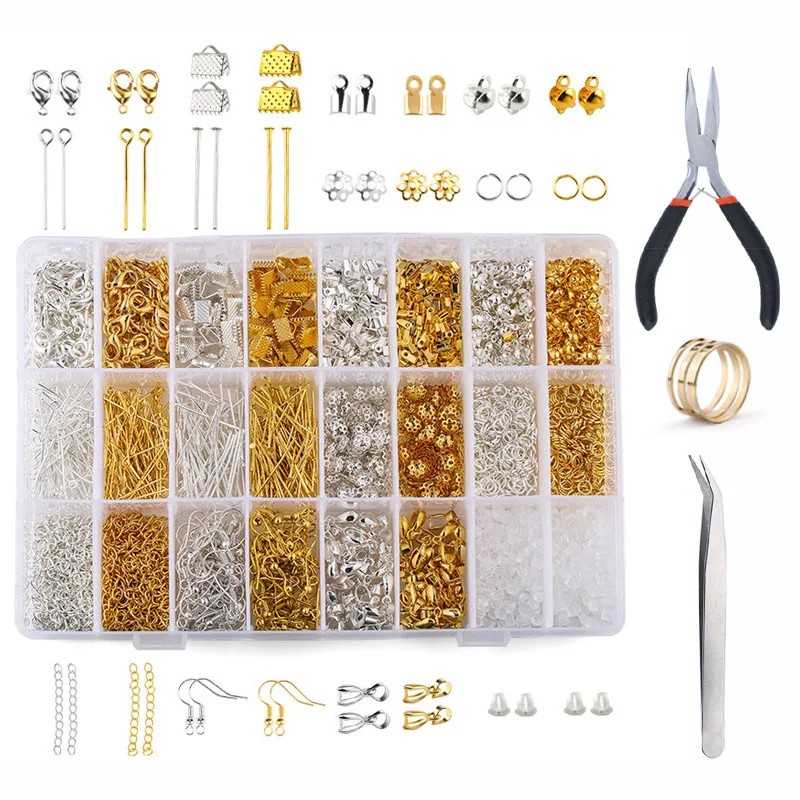 

Alloy Accessories Set Jewelry Jewelry Making Tools Copper Wire Rings Earring Hook DIY Jewelry Making Supplies Kit