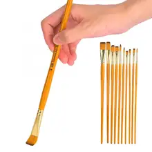 10 шт Кисть для рисования желтая ручка нейлоновая гуашь для волос акварельные ручки товары для рукоделия кисти для рисования