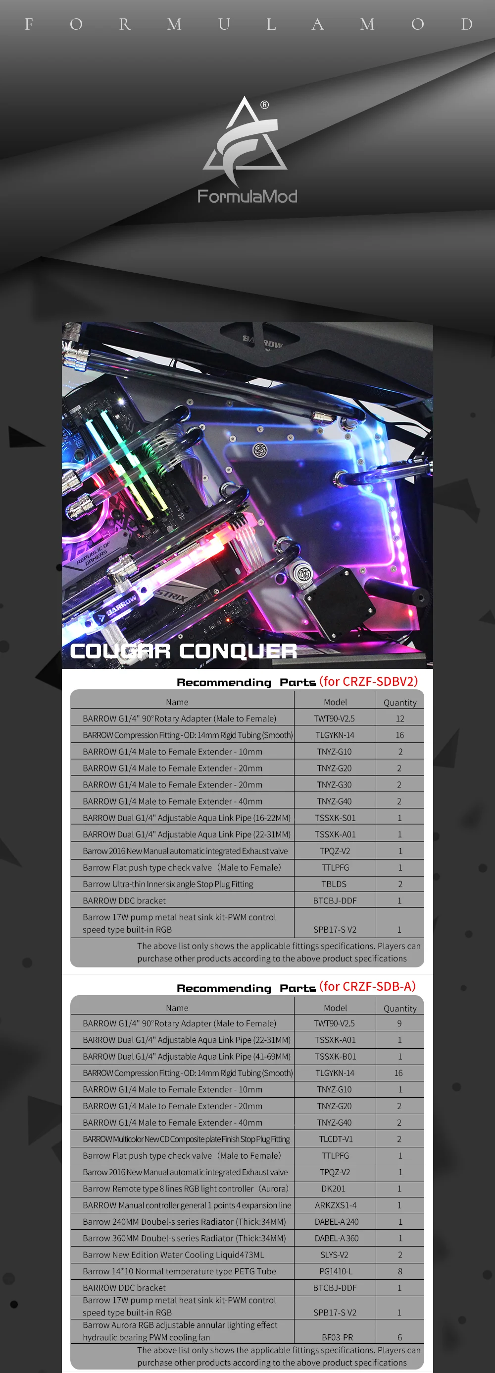 Курган CRZF-SDBV2/CRZF-SDB A, водные доски для Cougar Conquer чехол, для Intel cpu водоблок и один/двойной GPU корпус