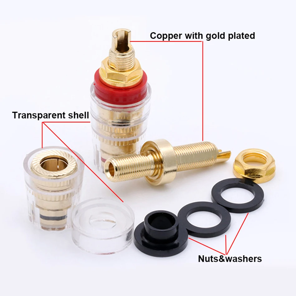 Conector banhado a ouro 4mm, 8 peças