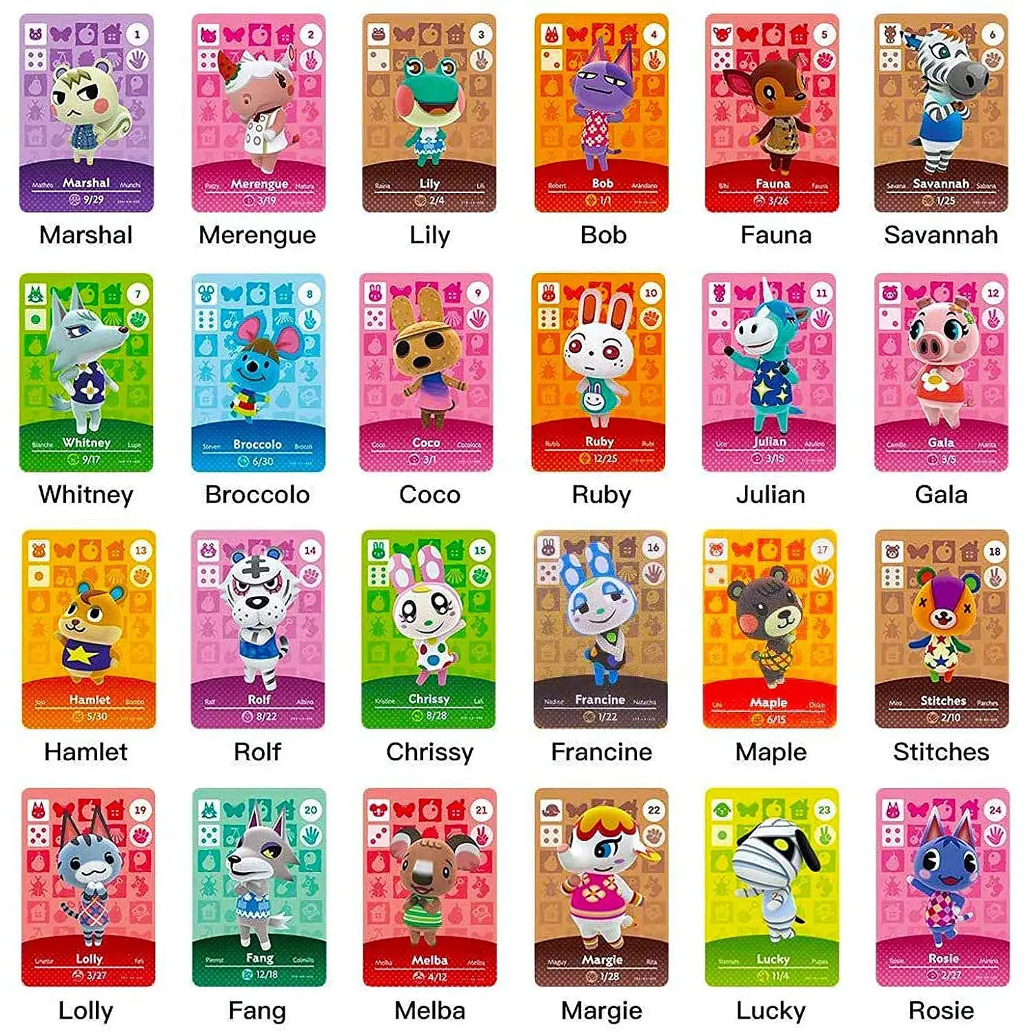 Tarjetas híbridas de animales para mini NFC, nuevas tarjetas de juego de etiqueta Horizon Tag para Sw1tch/Sw1tch Lite/Wii U, 24 Uds.