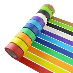 Цветная Маскировочная лента, 12 шт., 1 дюйм X 20 м, радужная Маскировочная клейкая лента, разные цвета, кодированные и детские товары для
