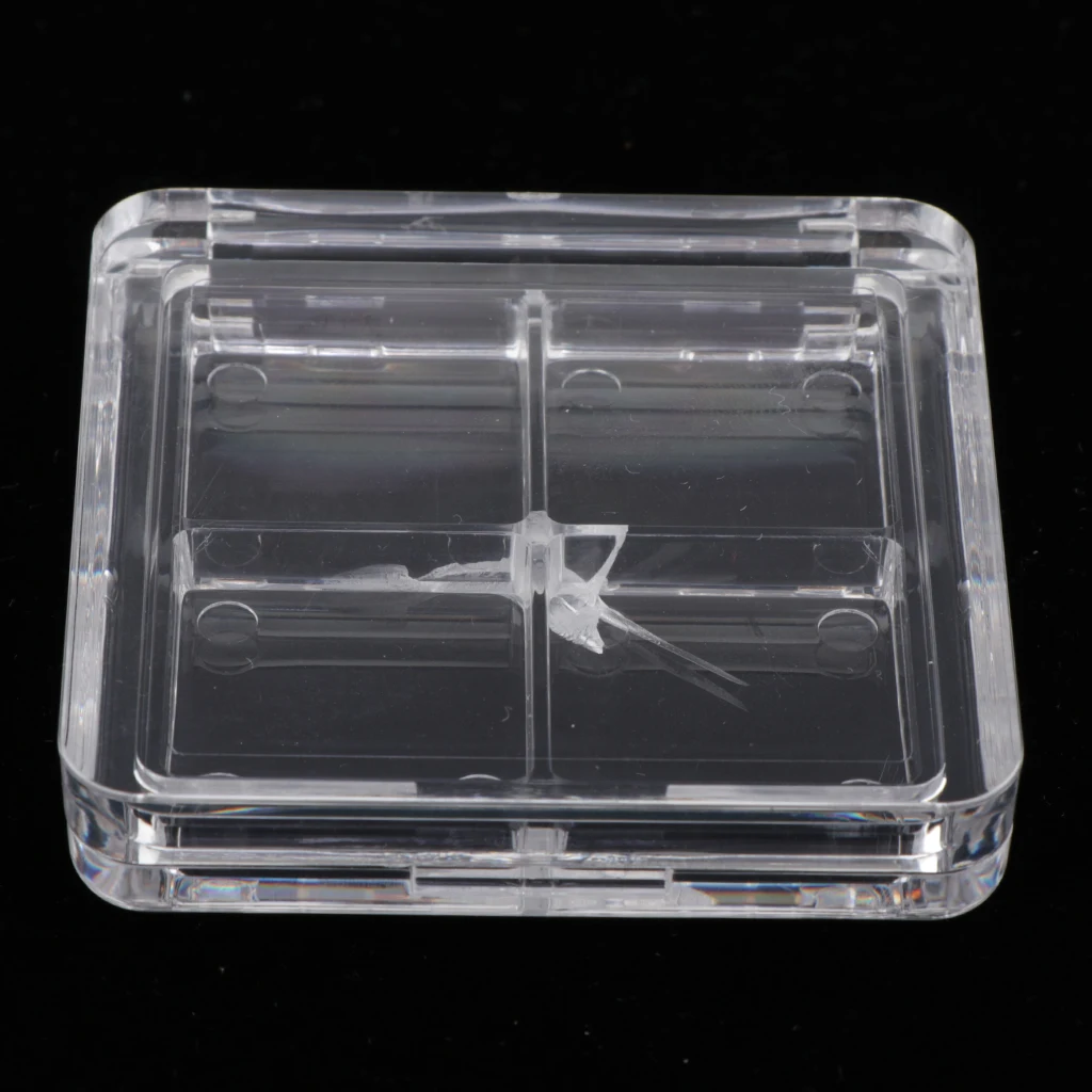DIY Empty Lipstick Palette, Clear & Square Makeup Containter with 4 Wells for Eyeshadow/Lip Colors/Concealer/Bluse, Travel Box
