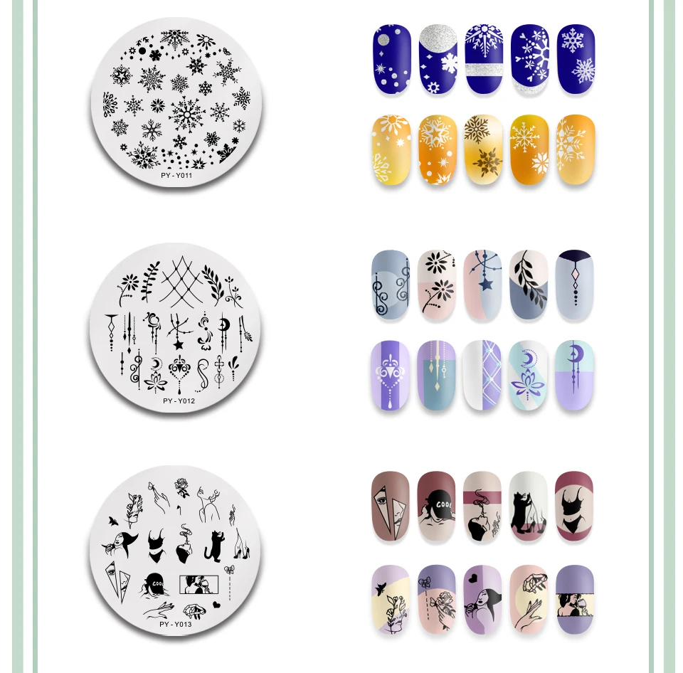 PICT You Christmas Plate Nail Stamping Plates Snowman Santa Claus Nail Art Image Plate Stencil Stainless Steel Nail Design