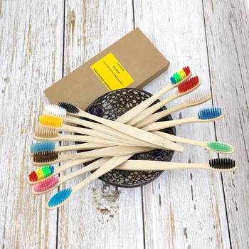 

6 pcs/Pack Natural Pure Bamboo Toothbrush table Soft Hair Tooth Brush Eco Friendly Brushes Oral Cleaning Care Tools