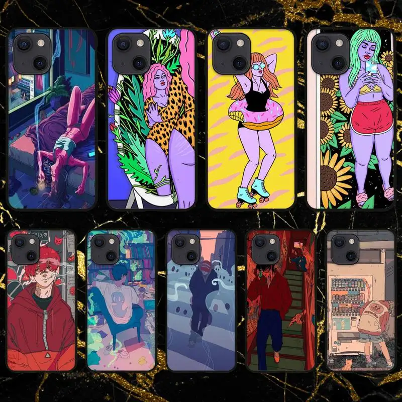 Эстетичный мультяшный чехол для телефона с инопланетянином космосом iPhone 11 12 Mini 13