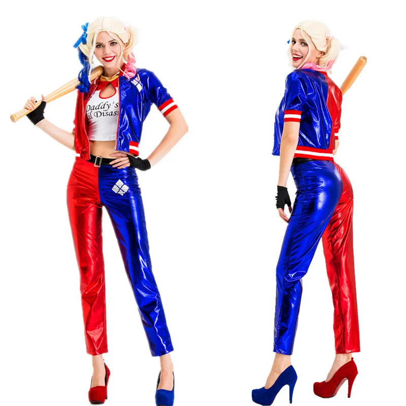 

New Style Halloween COS Suicide Squad Harley Quinn Clown Celebrity Style SET Nightclub Bar DS Performance Wear