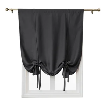 

New Modern Simple Window Curtain High-precision Double-sided Matte High Blackout Polyester Solid Color Roman Short Curtain