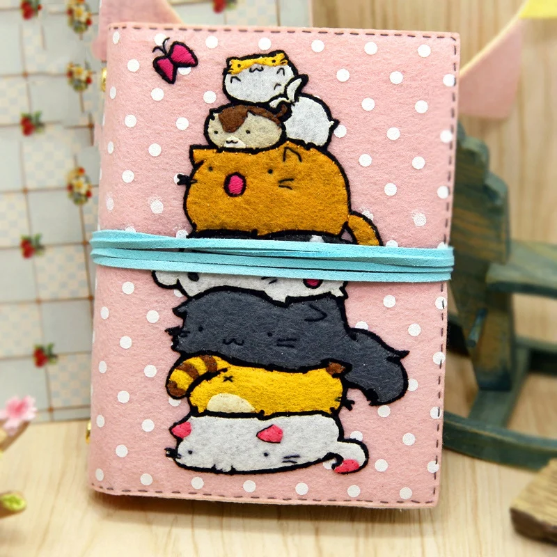 

DIY Non-Woven Fabric Crafts Felting Decoration Cartoon Notebook Kit Felt Crafts Notebook Needle Felting Kits Make Tools Kit