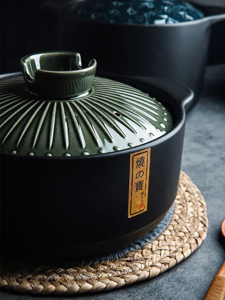 Ceramic Casserole Household Saucepan Soup Pot Large Capacity High Temperature Resistant Claypot Rice Porridge