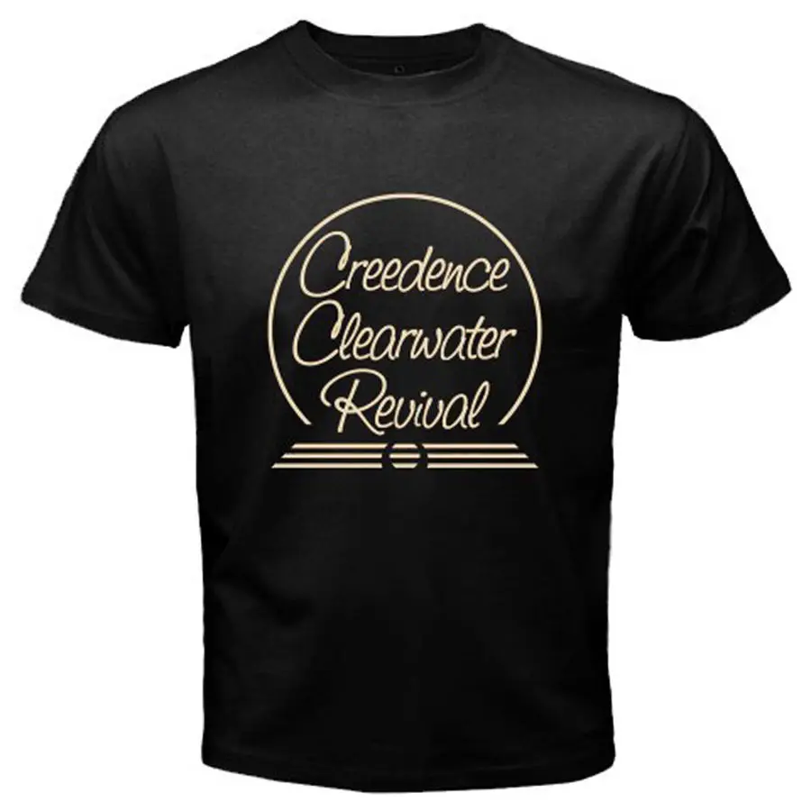 Мужская черная футболка CCR Creedence водяного пробуждения рок легенда размеры от S до