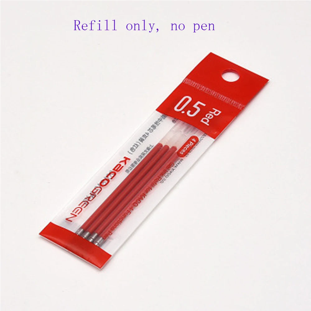 Red Ink Xiaomi KACO EASY 4 Удобная ручка многофункциональные ручки 0,5 мм Заправка зеленый черный синий красный заправка гелевая ручка для офиса школы - Цвет: Red Ink