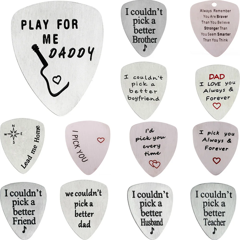 Stainless Steel Picks Plectrum Guitars Musical Instrument Accessories I Couldn't Pick Dad Friend Teacher Family Love Party Gift