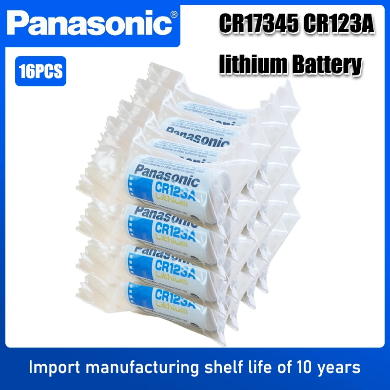 16 шт. Panasonic CR123A CR123 123A CR 123 A123 CR17345 16340 3V литиевая батарея для камеры фонарик сухой
