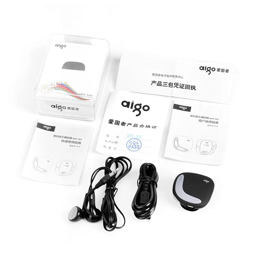 Aigo мини MP3-плеер Macaroon двойной цветной Задний зажим с Micro TF/SD слотом для карт Спортивный MP3 музыкальный плеер+ USB линия передачи данных