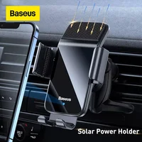 Baseus Magnetic Phone Holder Smart Solar Power Mount Electric mobile phone Holder In Car For Xiaomi IPhone13 12 pro max