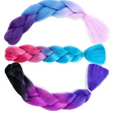 Xnaira 24 дюйма 105 цветные длинные волосы в стиле jumbo вязанные пряди Омбре плетение волос синий розовый серый африканские синтетические волосы для наращивания