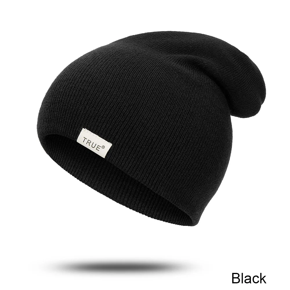Модная шапка Skullies Beanies, шапка для женщин и мужчин, зимняя шапка, вязаная шапка Beanies, унисекс, хип-хоп шапка Skullies Beanie, шапка bonnet - Цвет: black