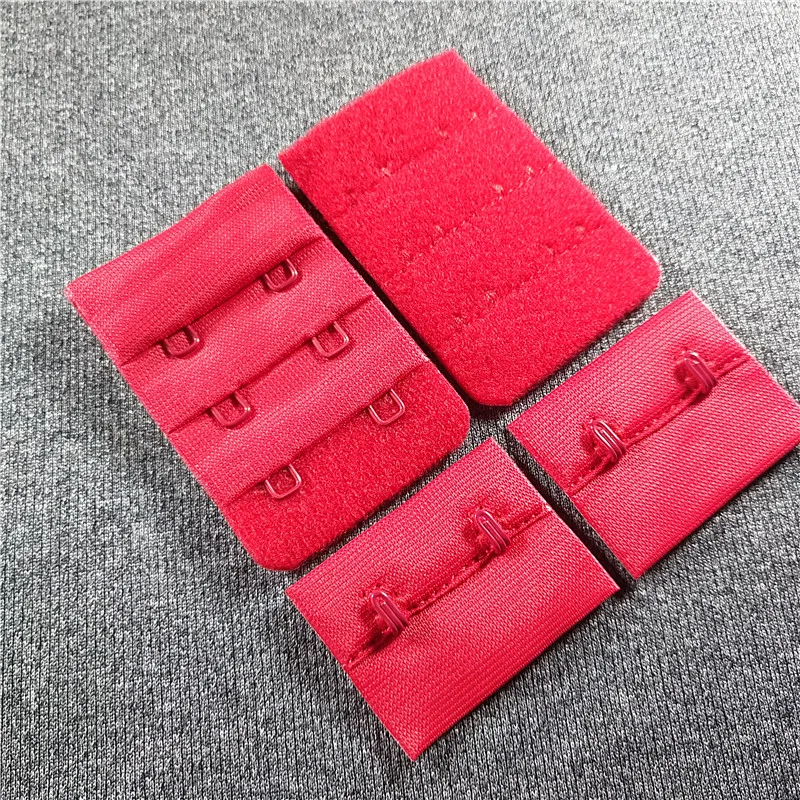 15Sets 3.5cm Bra Extenders Black Ribbon Bra Clips Shaper Red Hook & Eye Tape  Bra Clothes Accessories