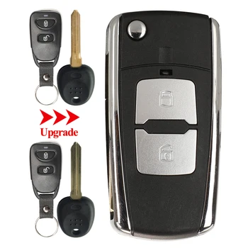 

Jingyuqin Modified Remote Car Key Case Shell For Hyundai Elantra Santa FE Atos Trajet Alarm Flip Folding No Battery Holder