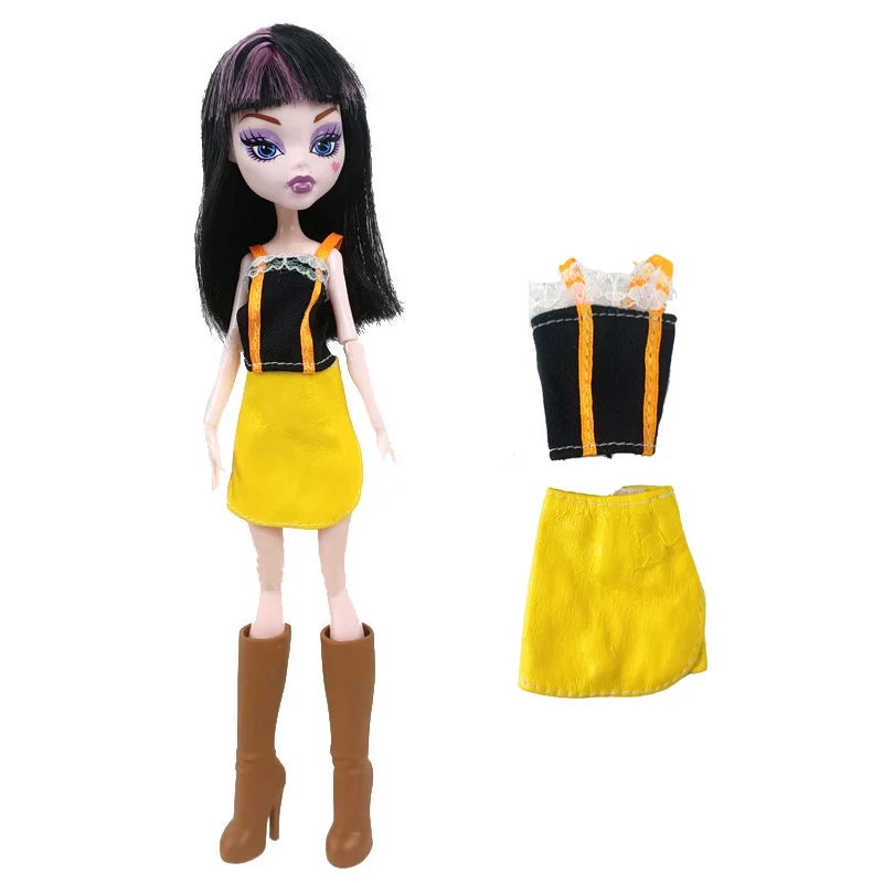1 предмет, модная кукольная одежда для Monster High, Одежда для куклы Monster, наряд, платья Короткое платье длинные штаны, 10 стилей, кукольный костюм - Цвет: Style 14