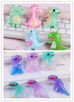 

Kawaii Cartoon Dinosaur Flat Back Resin Cabochons for Hair Bow Center DIY Scrapbooking Phone Case Decoration Craft