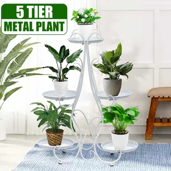 

Metal Plant Stand Flower Pot Holder Display Home Decor Garden Indoor Outdoor Balcony Flower Storage Rack 3 Tier Home Decoration