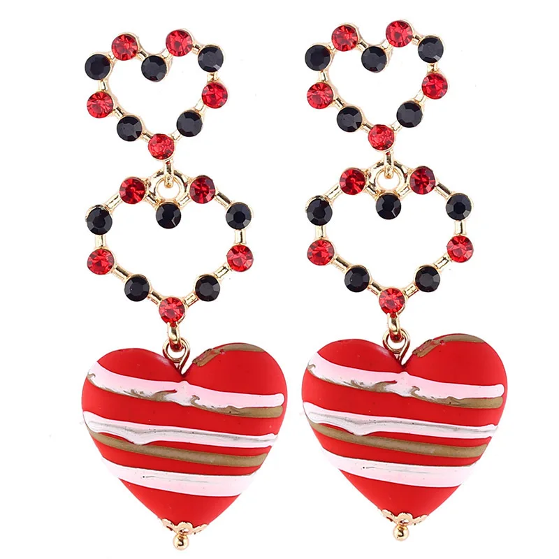 

Pendientes Oorbellen Brincos Korean Cute Lovely Crystal Love Web Celebrity Earrings New Contracted Thin Joker Pendant Jewelry