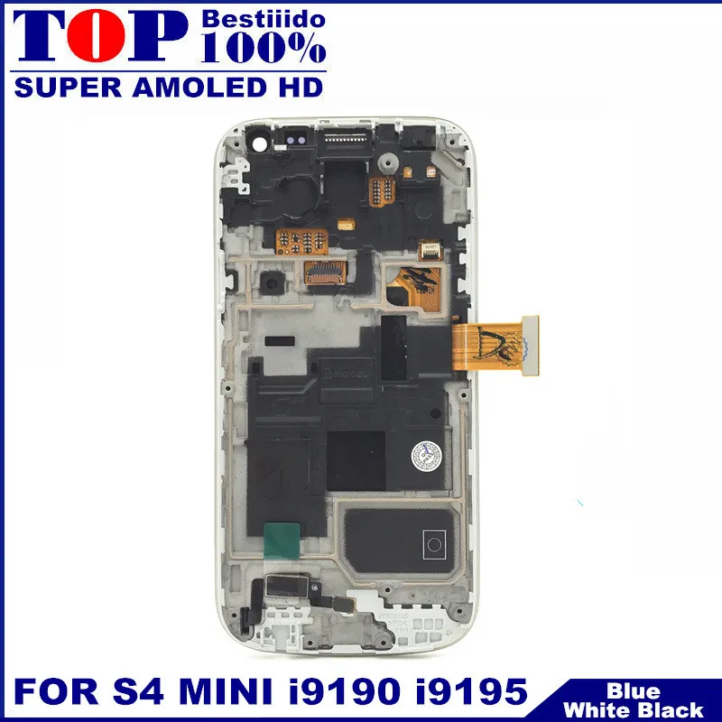 Высококачественный ЖК-дисплей для samsung Galaxy S4 mini i9190 i9195 i9192 Phone lcd s display кодирующий преобразователь сенсорного экрана в сборе сменная рамка