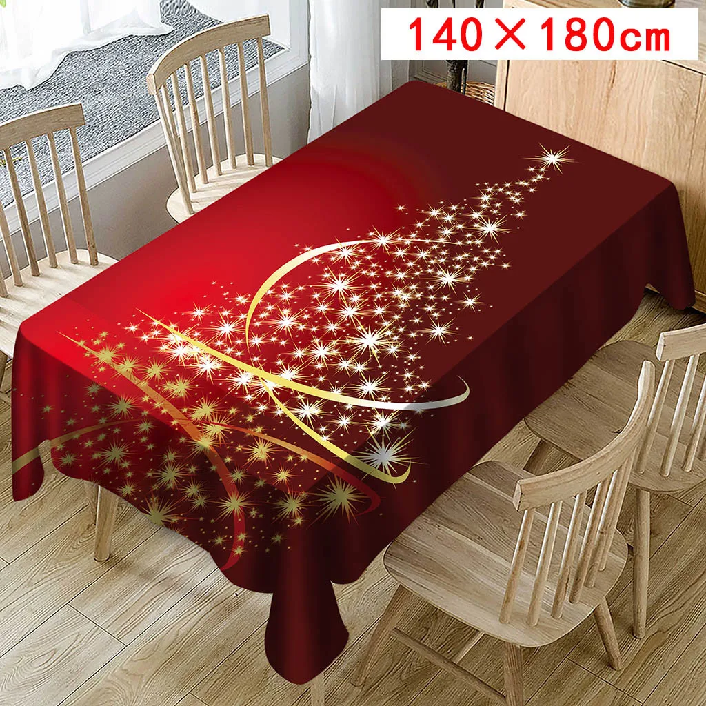  Christmas Table Cloth Rectangle Tablecloths On The Table Print Xmas Tree Table Cover Kitchen Home D