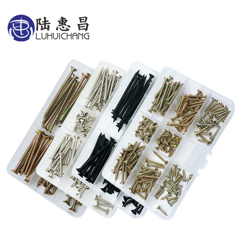 

Color zinc hard cross head countersunk head self tapping Screw nail set Wood Thread Nail Screw Assortment Kit