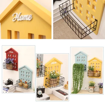 

Metal Iron Wooden Storage Wall Shelf Rack Display Organization Home Decor Hot J2Y