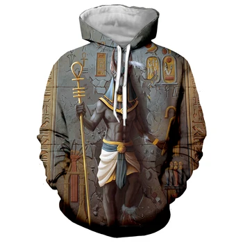 

Vintage 3D Printed Ancient Egyptian Jacket Women/men Pullovers Hoodie Man Streetwear Golden Hooded Sweatshirts Outfits Oversized