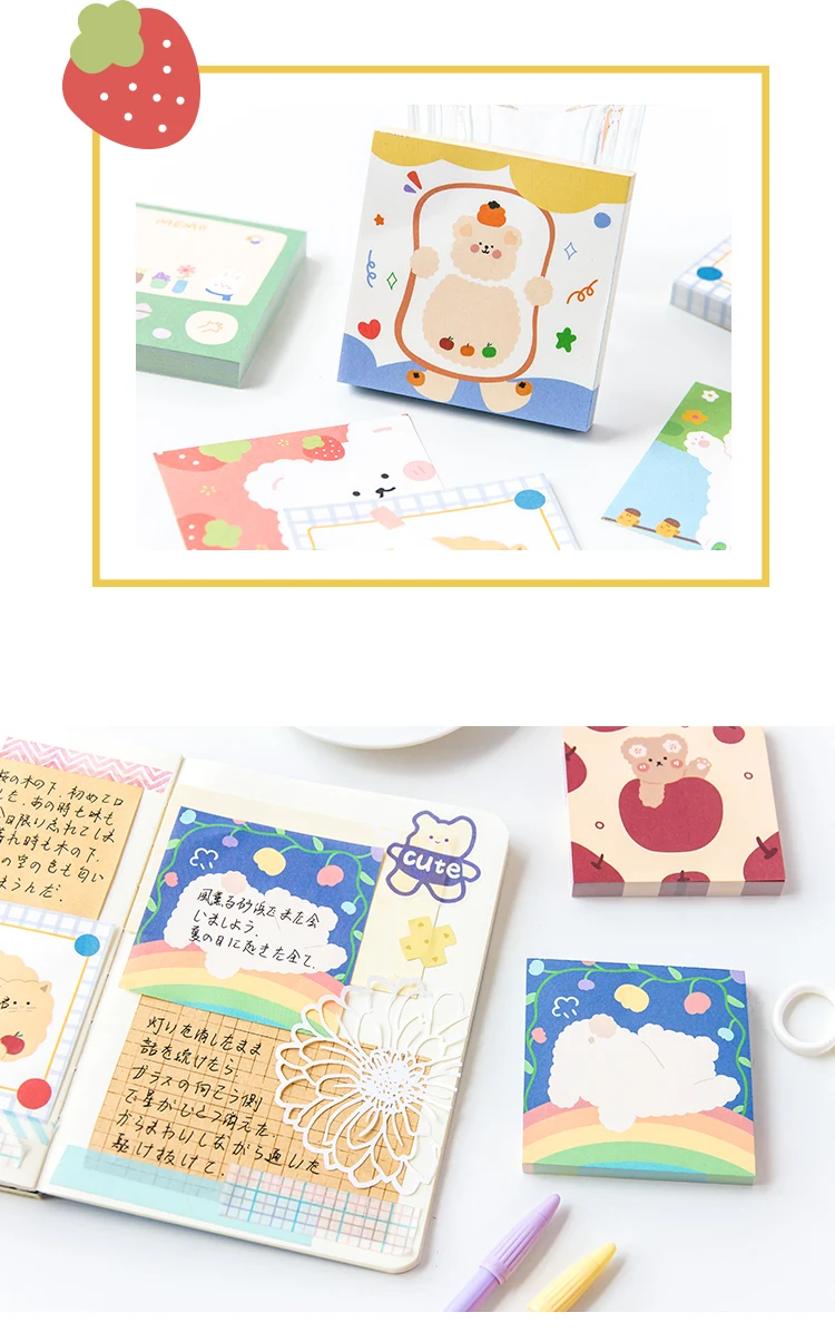 New Cute So So Soft Memo Pad Diy Message Note Paper Notepad Pack Retail Memo Pads Aliexpress