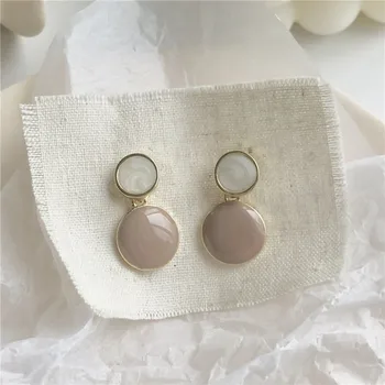 

Cool Style Clip Earrings Without Piercing Round Pendant Multicolor Earrings