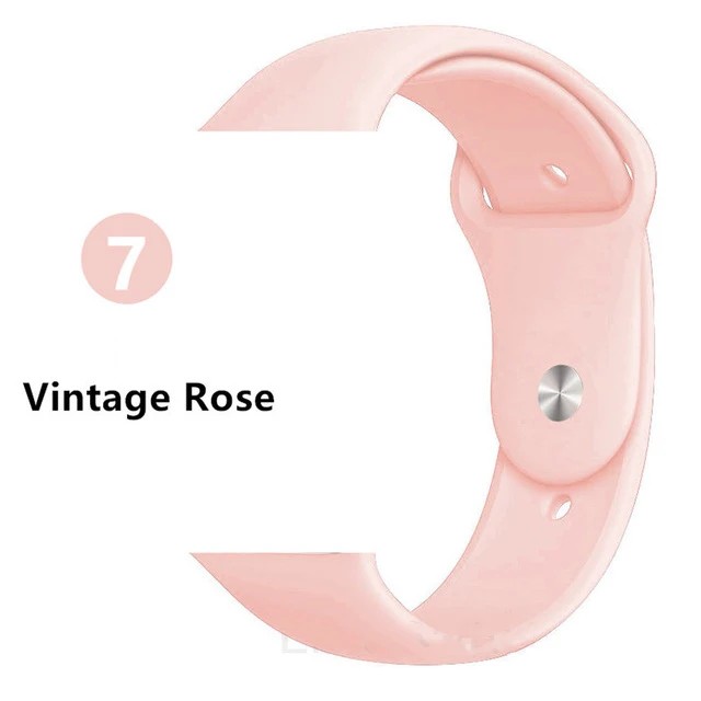 Vintage Rose ALPQ ремешок для Apple ремешок для часов 38 42 мм 40 44 мм силиконовый официальный цвет ремень браслет Correa для iWatch серии 5 4 3 2 1 - Цвет ремешка: Vintage Rose