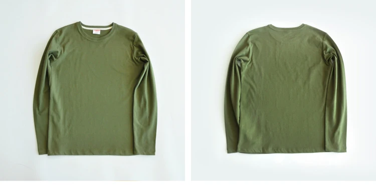 ArmyGreen SauceZhan Тяжелая футболка хлопковая однотонная белая мужская футболка с круглым вырезом Футболка Тяжелая 290 г мужская осенне-зимняя футболка - Цвет: ArmyGreen