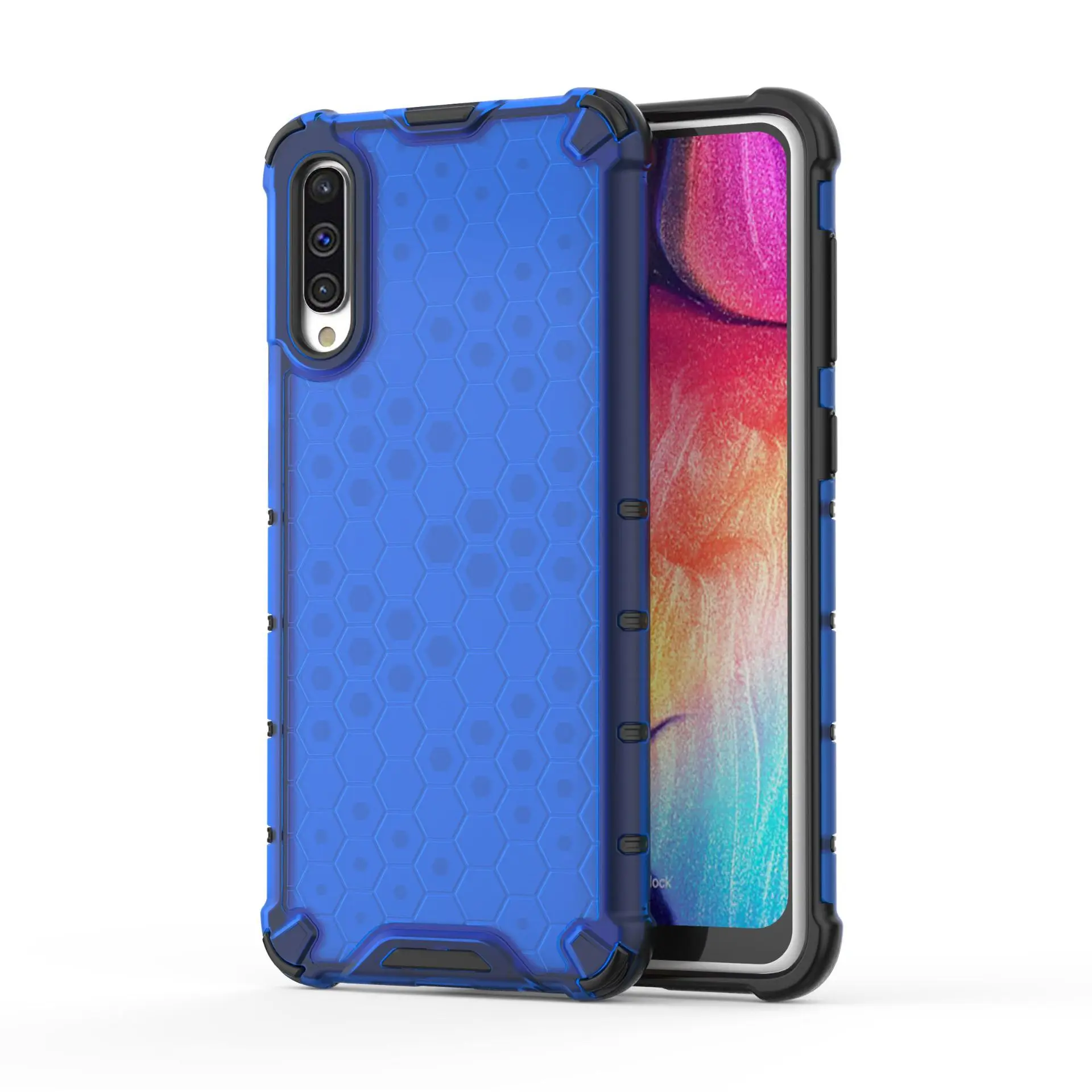 Противоударный чехол для Samsung Galaxy A50 защитный гибридный жесткий прозрачный