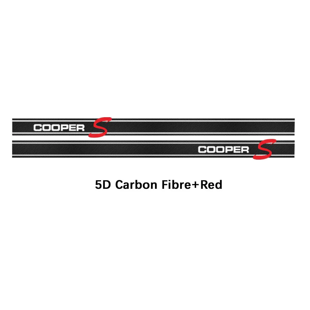2 шт. автомобильный Стайлинг Cooper S стиль двери боковые полосы СТИКЕРЫ Графика виниловая наклейка на тело для MINI Cooper S Clubman R55 аксессуары - Название цвета: 5D black and red