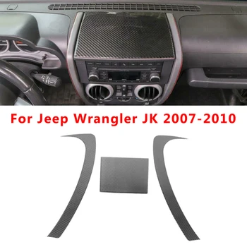 

For Jeep Wrangler JK Center Console Cover 2007-2010 Car Auto Dashboard Trim Decor Durable