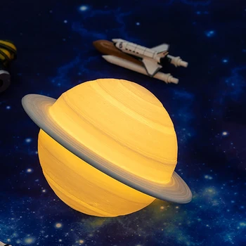 

Promotion! Rechargeable Energy Conservation USB 3D Print Saturn Lamp Like Moon Lamp Night Light for Moon Light Remote Gifts