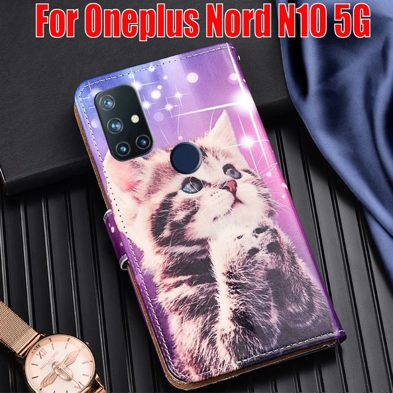 

For OnePlus Nord N10 Case Leather Wallet Back Cover On One Plus Nord N10 Nord N100 Flip Case Full Protectiver Case