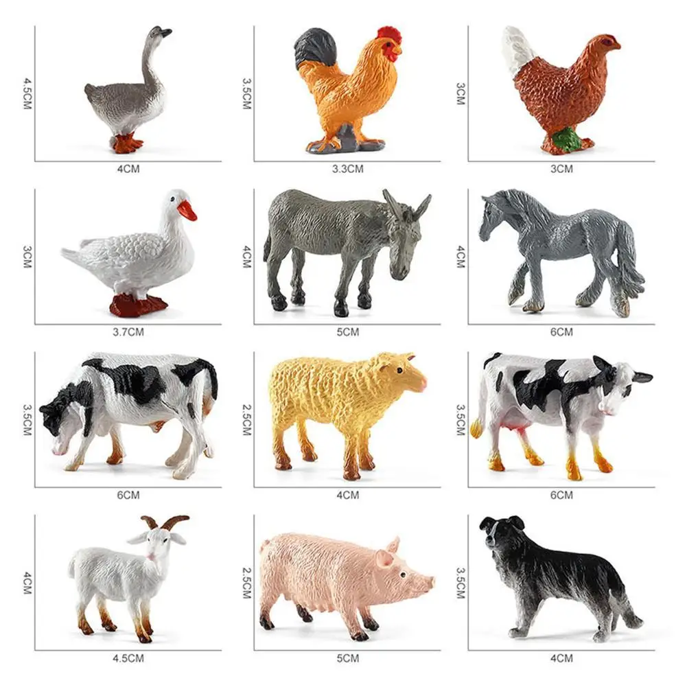 Mini Farm Animal Figurines Wild Lion Simulation Animals Tiger Elephants Action Figures Wild Model Educational Toys Gifts 4